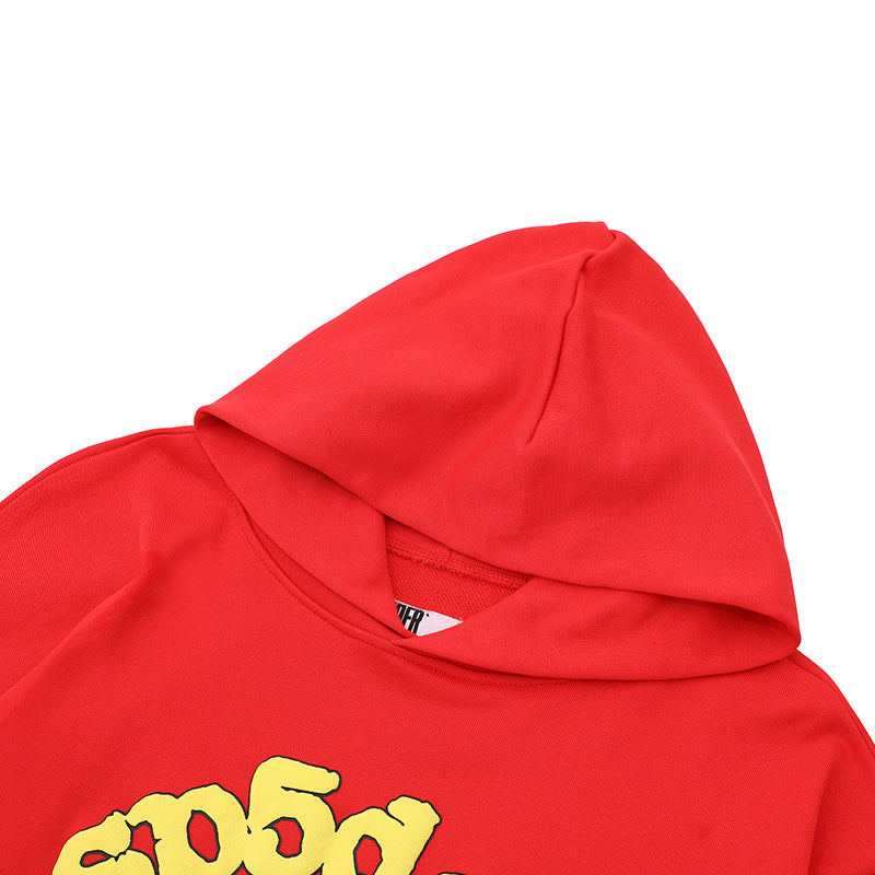 Sp5der Hoodie Cobweb Puff Print Pure Cotton