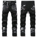Mens Fashion Jeans White graffiti S8286#