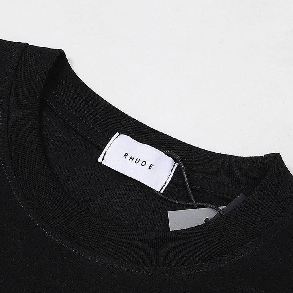 Rhude T Shirts Racing Tire Change Scene Printed Cotton Casual Short Sleeves Men and Women