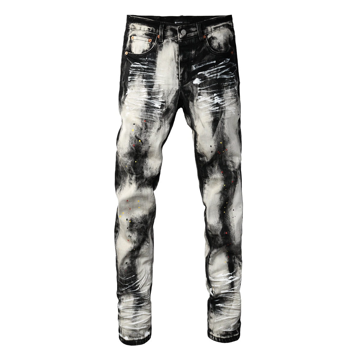 Mens trendy purple jeans, 100% cotton High Street Distressed
