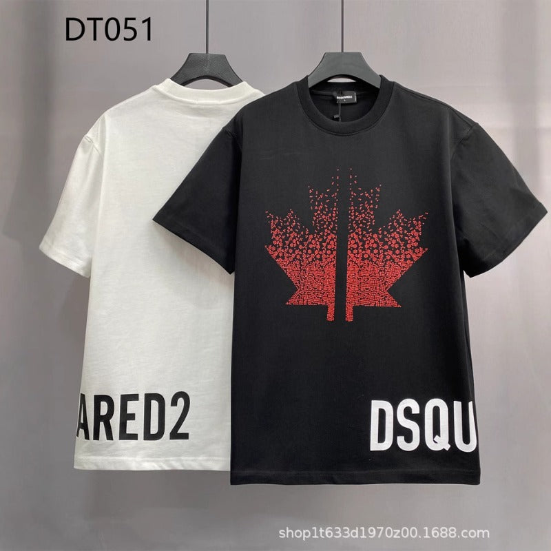 DSQ2 T Shirts Maple Leaf Letters