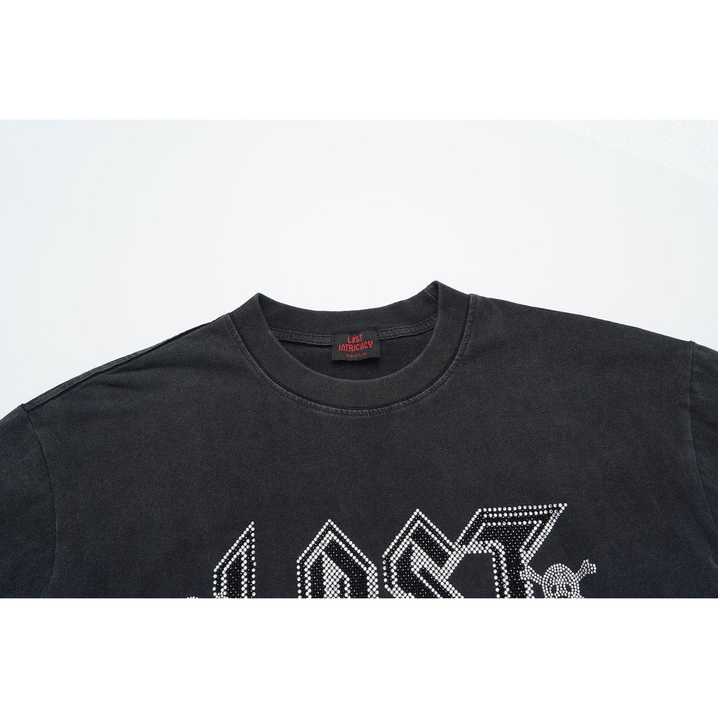 Lost Intricacy T-Shirt Skull Wash Casual Short Sleeve T-Shirt