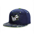 Trendy flat brimmed snapback hats holding cigarette for sunshade