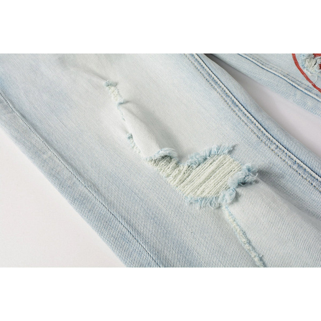 KSUBI Jeans Slim Fit Casual Stretch Ripped  Jeans