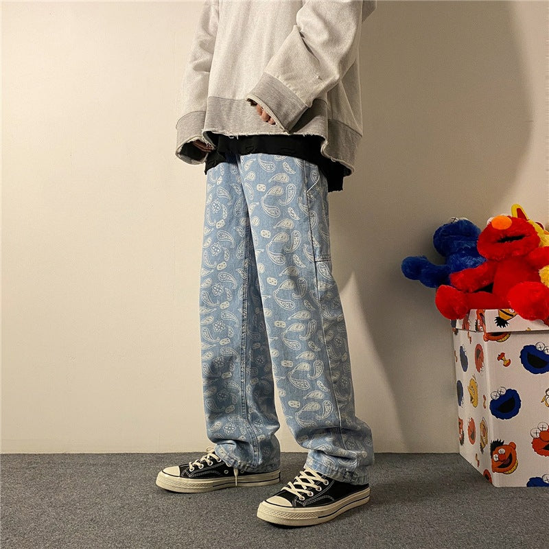 Men Jeans Straight Spring and Autumn Jeans Trousers