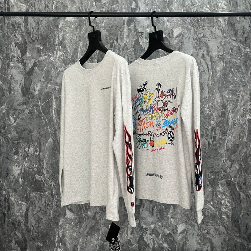 CHH  Heart Long Sleeve Shirt Unisex Fashion Loose Long Sleeve Shirt