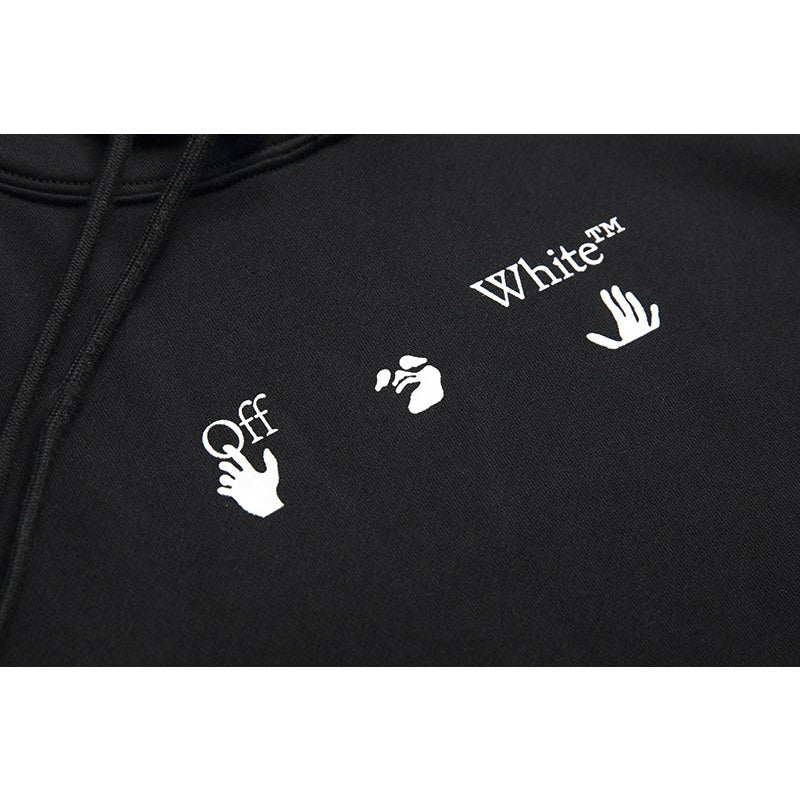 OW  hoodie blue melted arrow pattern hooded