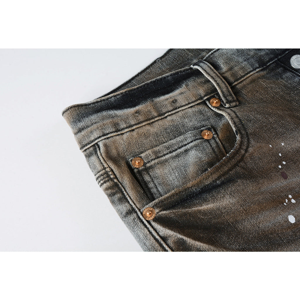 Mens trendy purple jeans, 100% cotton Pure Cotton High Street Trend