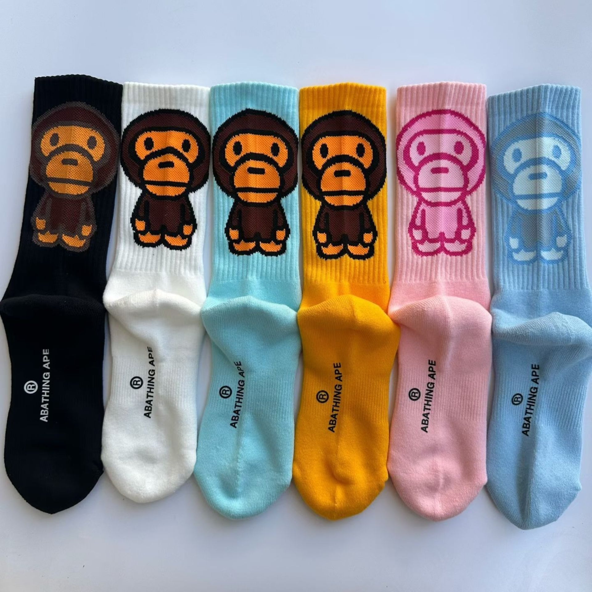 Bathing Ape Bape Socks ape head socks men and women medium tube towel bottom outdoor actual combat elite training sports basketball socks