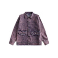 Unisex Jacket Retro Washed Brushed Purple Denim Jacket