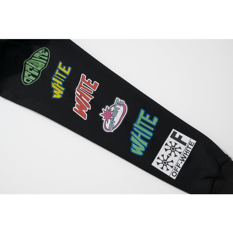 OW  hoodie Slogan Cartoon Arrow Pattern Pullover Hood