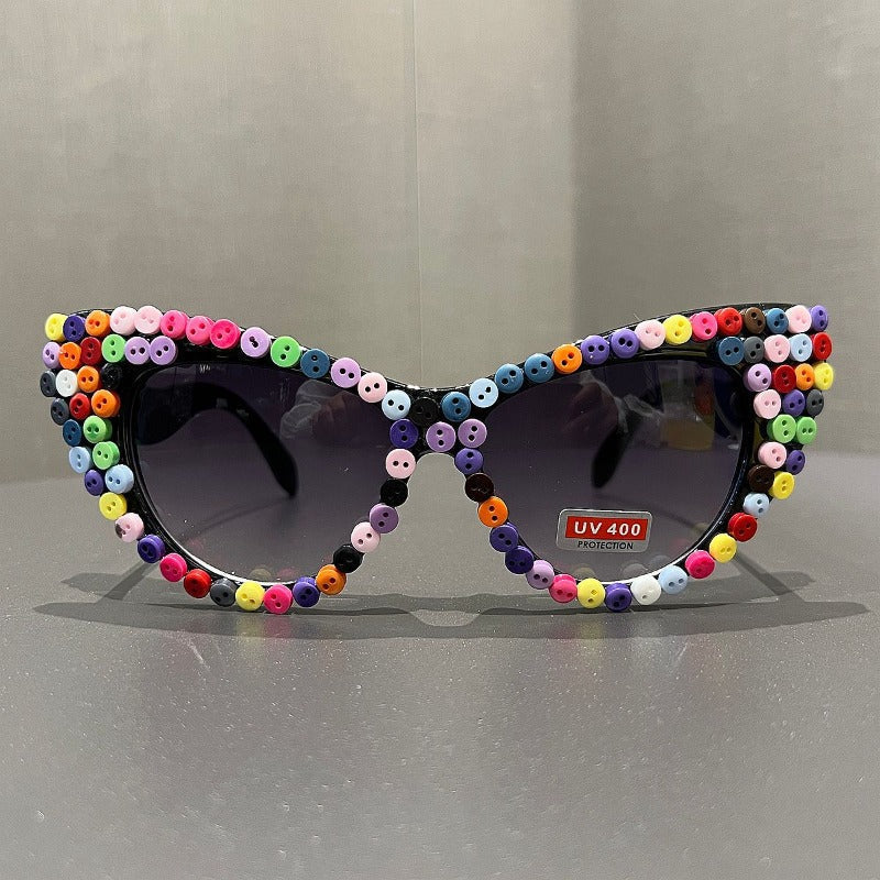 Trendy punk glasses retro big cat eyes