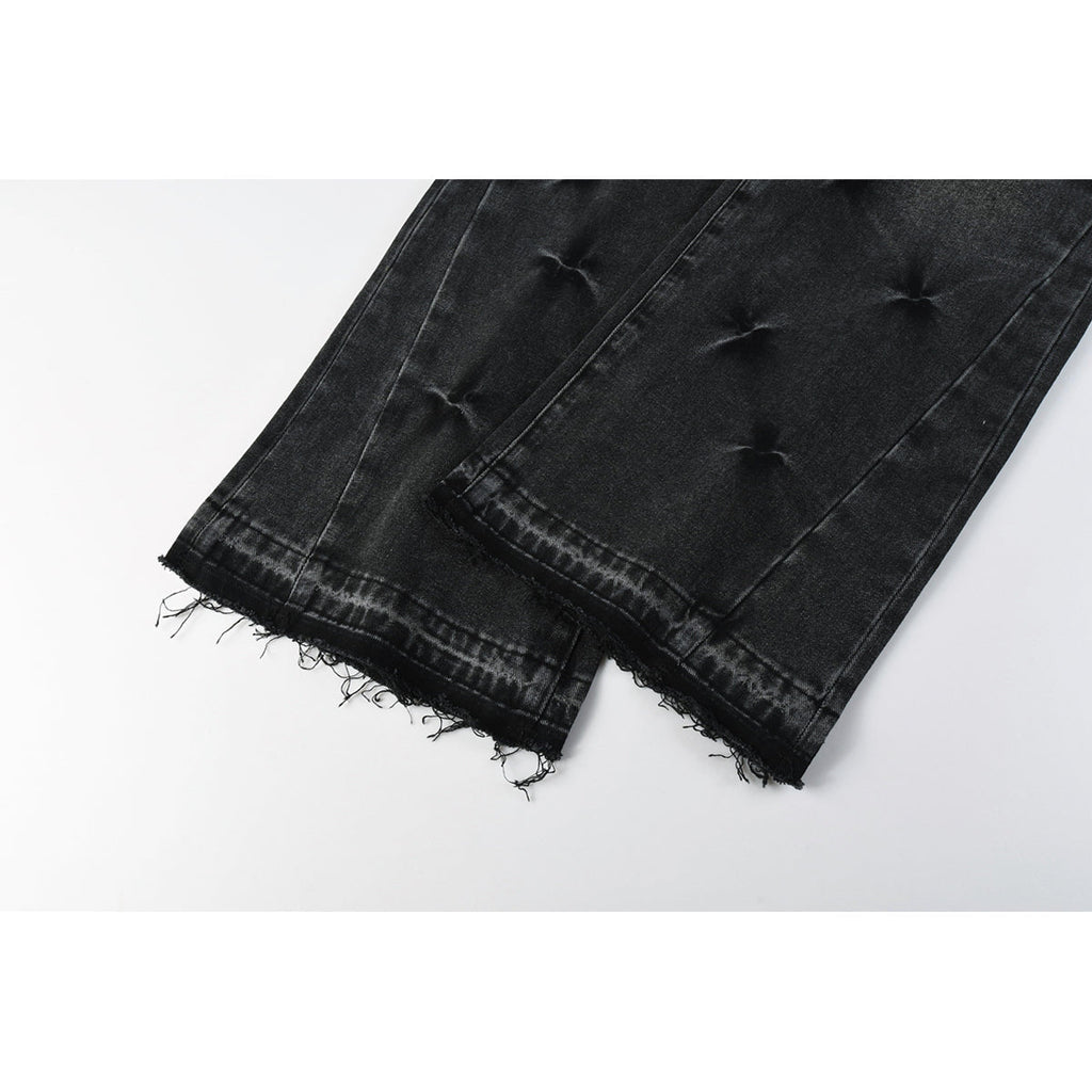 Mens trendy purple jeans, 100% cotton High Street Distressed