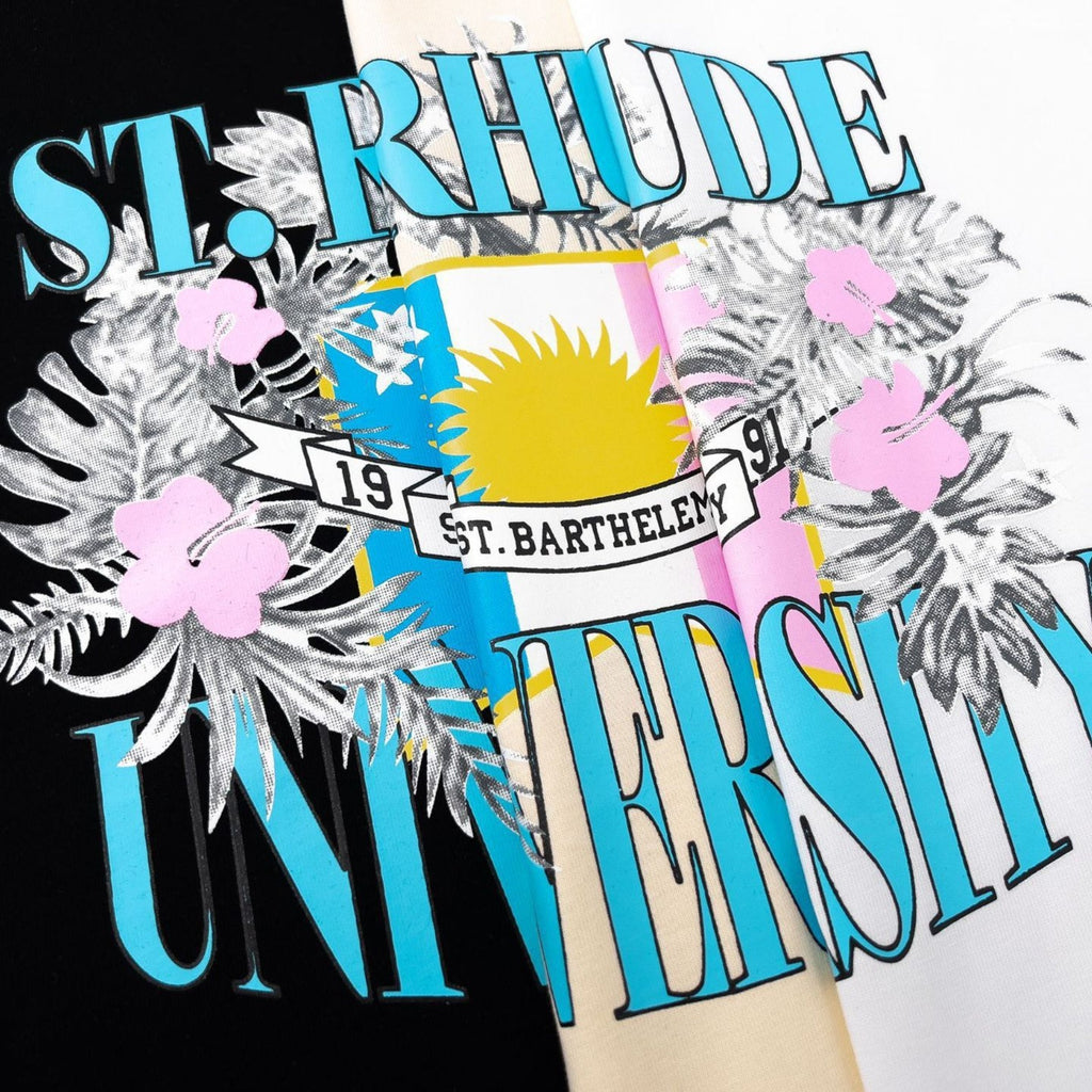Rhude T Shirt Micro Label Flower Letter Print Pattern Short Sleeve T-Shirt