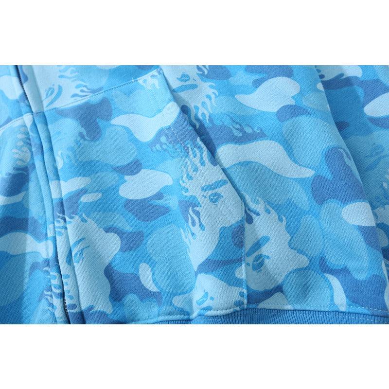 Bathing Ape Hoodie Flame Camouflage Shark Autumn