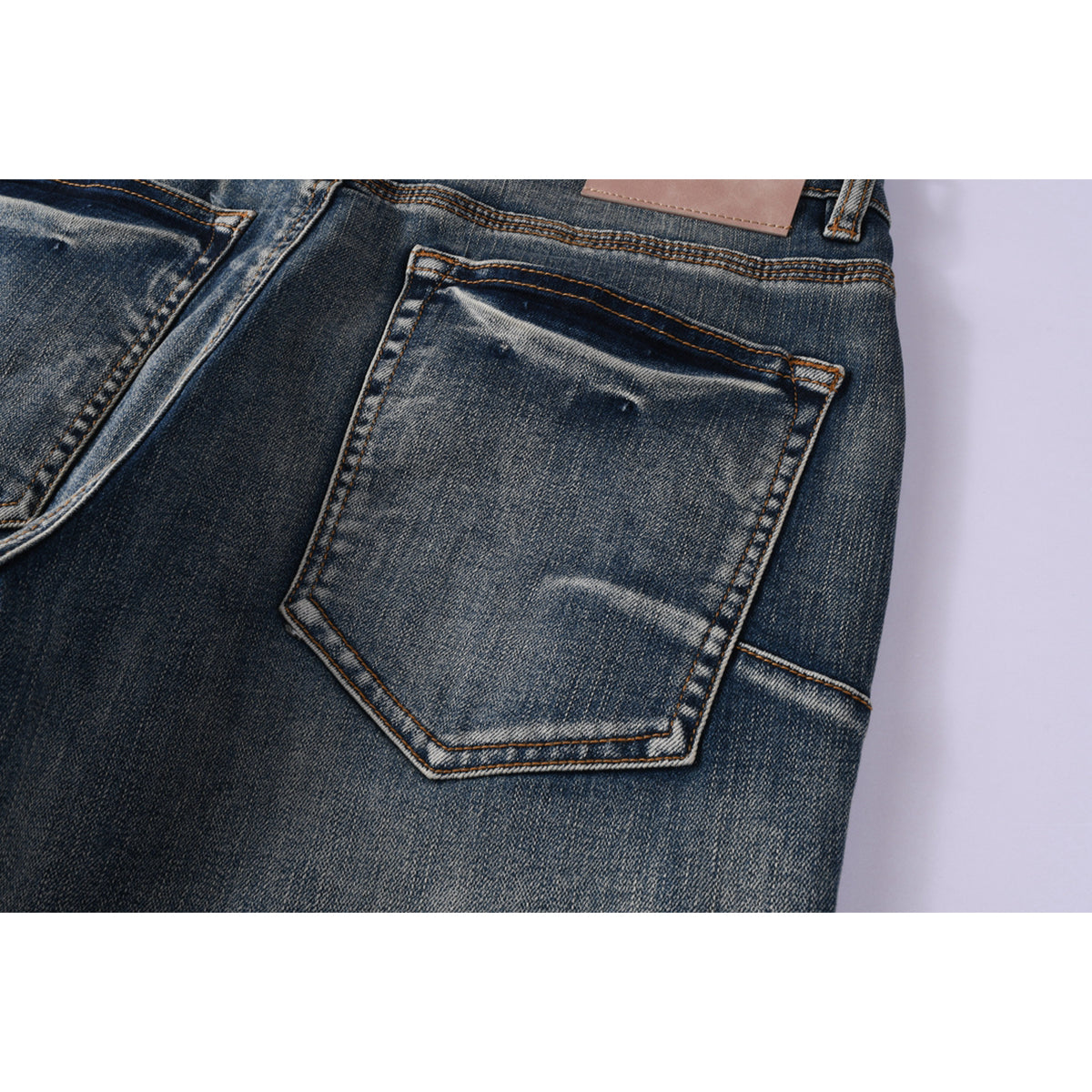 Mens trendy purple jeans, 100% cotton High Street Distressed