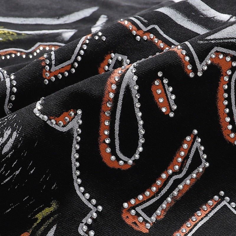 MAJESTIK T Shirts Tarantula Garment Dyed Printing Crop Tee