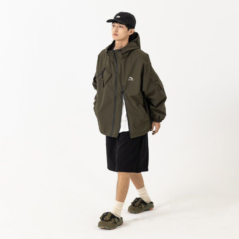Unisex Jacket Zipper Decorations Hooded Hooded Jacket Men's Jacket Coat