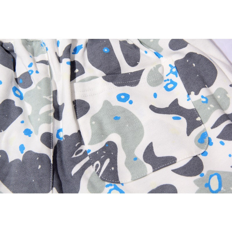 Bathing ape Bape Shorts Camo luminous shark mouth shorts five-point pants straight beach pants