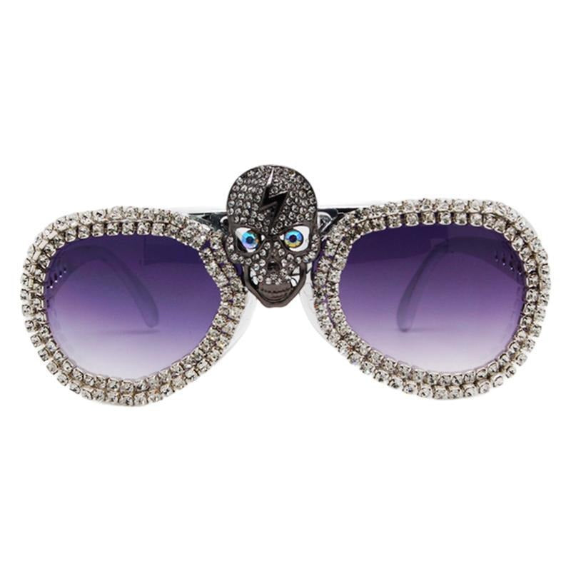 Trendy punk glasses retro diamond