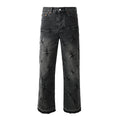 Mens trendy purple jeans, 100% cotton High Street Distressed