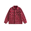 Unisex Jacket Retro Lapels Jacket Plaid Coat