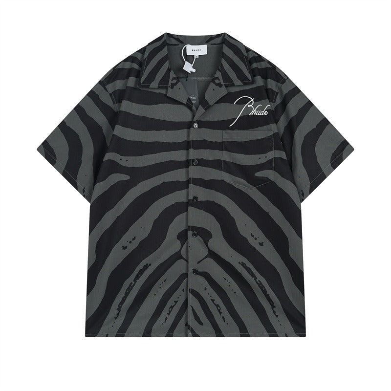 Rhude T Shirt Zebra Letter Embroidery Casual Short Sleeve Shirt, Shorts