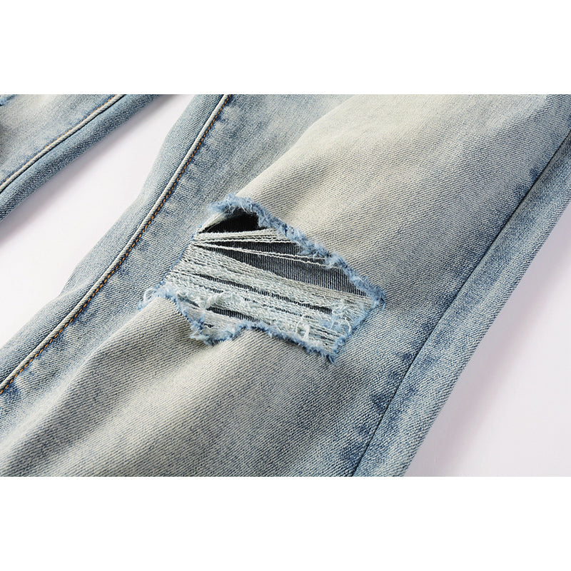 Mens trendy purple jeans, 100% cotton Pure Cotton High Street Trend
