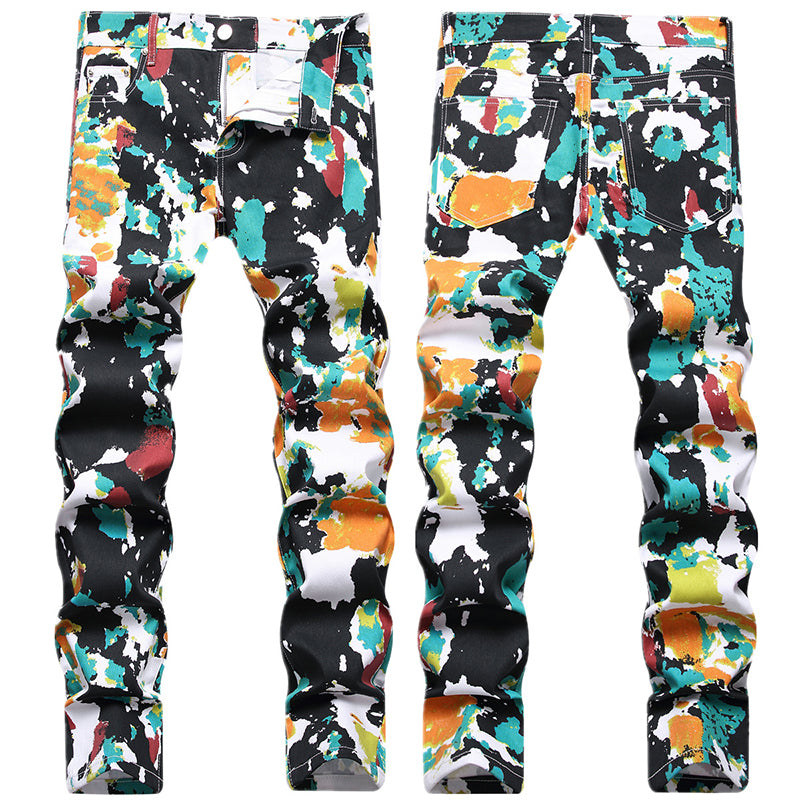 Mens Fashion Jeans Color blocks 1310#