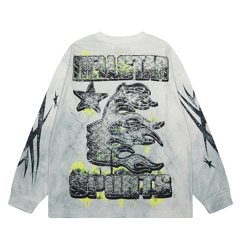 HS Long Sleeve Shirts Hip-hop loose oversize