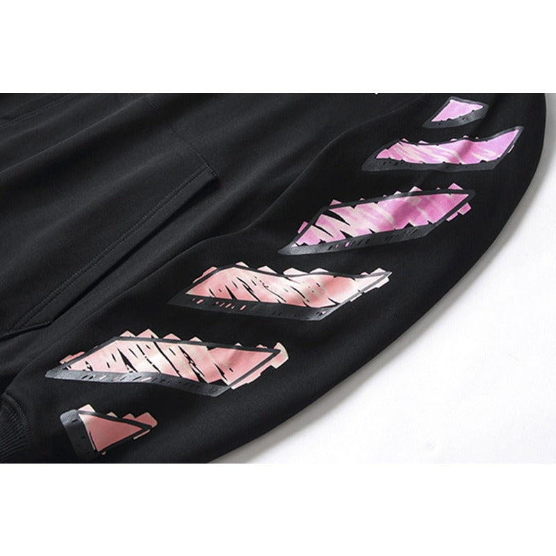 OW  hoodie red gradual change arrow pattern hooded