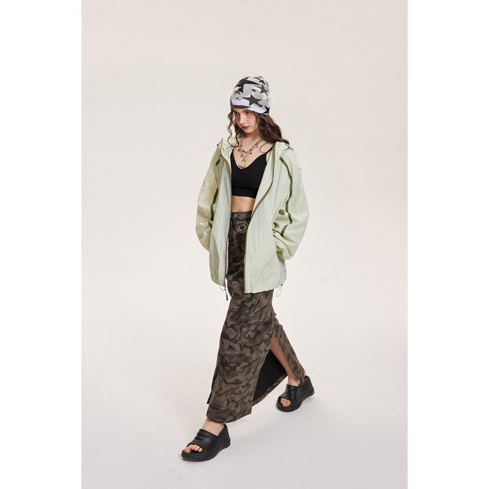 Unisex Jacket Summer Thin Coat Retro Hooded Coat Sun Protection for Men and Women Top