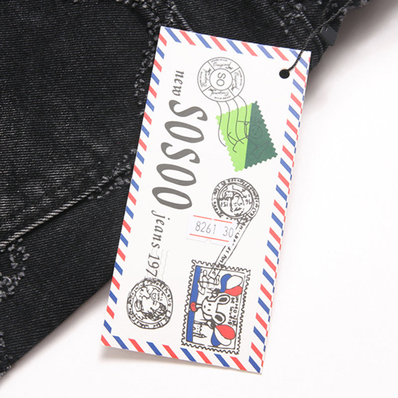 Mens Fashion Jeans Chain embroidery S8261#