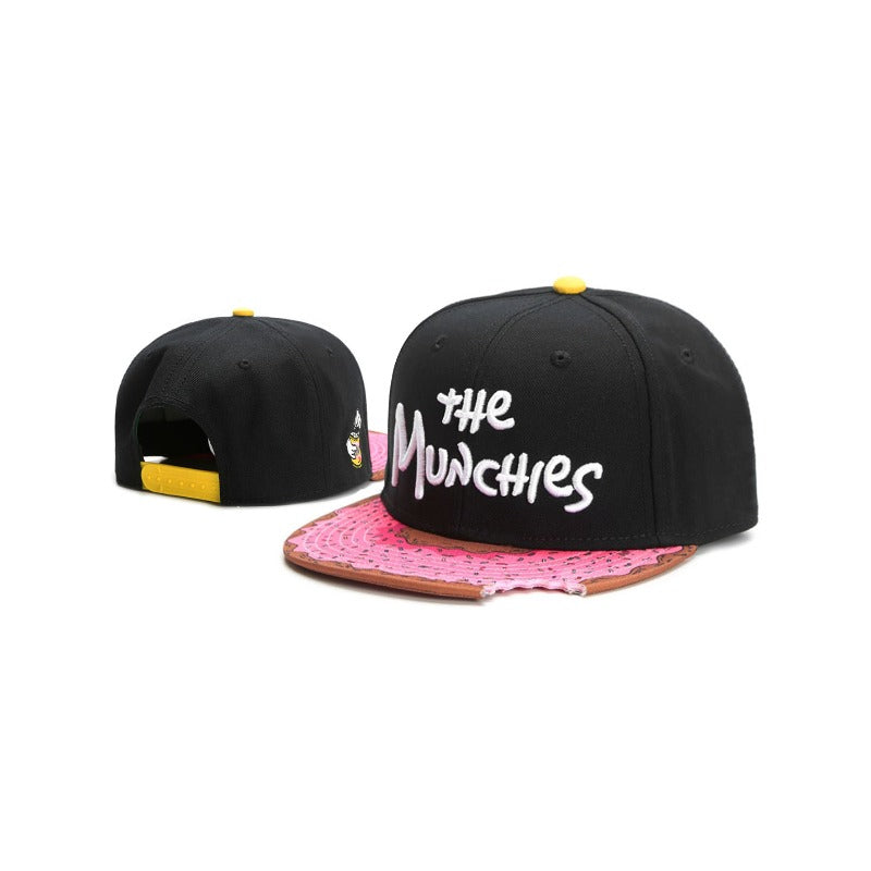 Trendy flat brimmed snapback hats notched gray pizza pizza