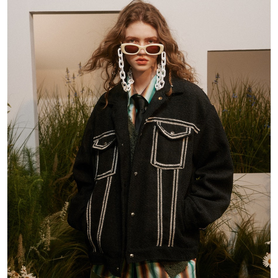 Unisex Jacket Vintage Jacket Loose Spring and Autumn Coat