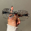 Trendy punk glasses diamond y2k