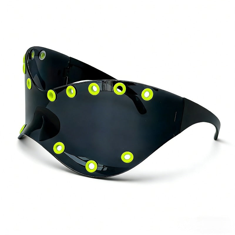 Trendy punk glasses metal rivets