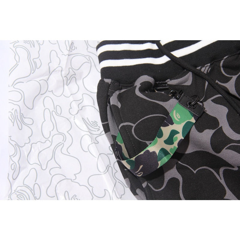 Bathing ape Bape Shorts camouflage alphabet shark shorts men cotton terry lightning