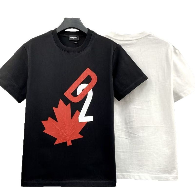 DSQ2 T Shirts Maple Leaf Letter Print