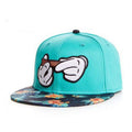 Trendy flat brimmed snapback hats cartoon hands
