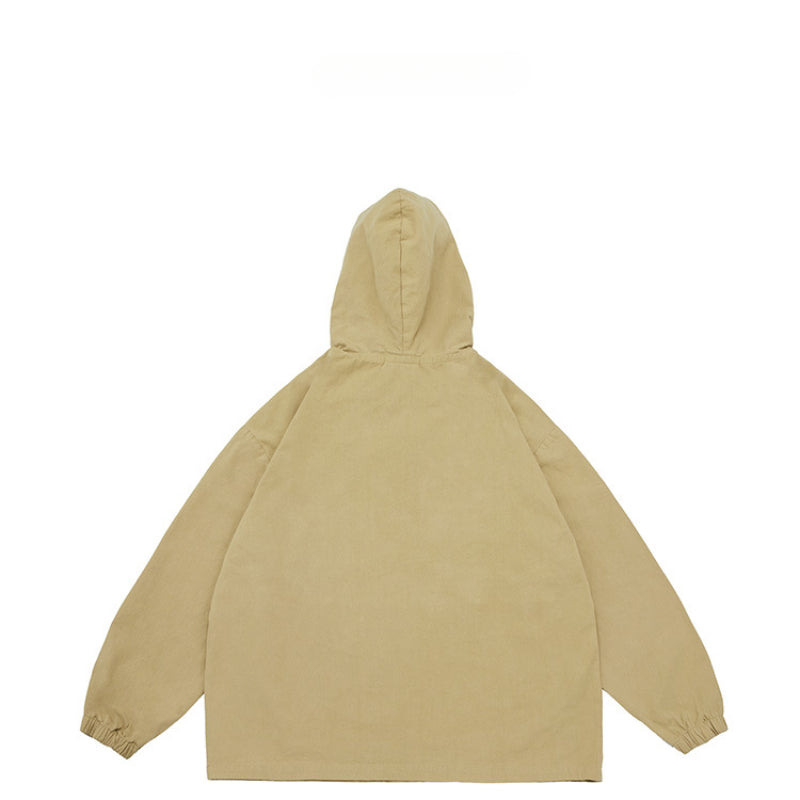 Unisex Jacket Vintage Camping Jacket Men's Loose Top Hooded Jacket