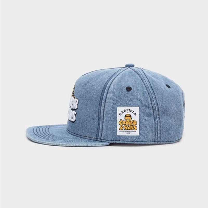 Trendy flat brimmed snapback hats cowboy cartoon cat adjustable